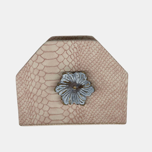 White Flower - Synthetic Leather Napkin Holder