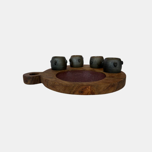 Mezcalero Calavera (Set of 4) with Serving Tray