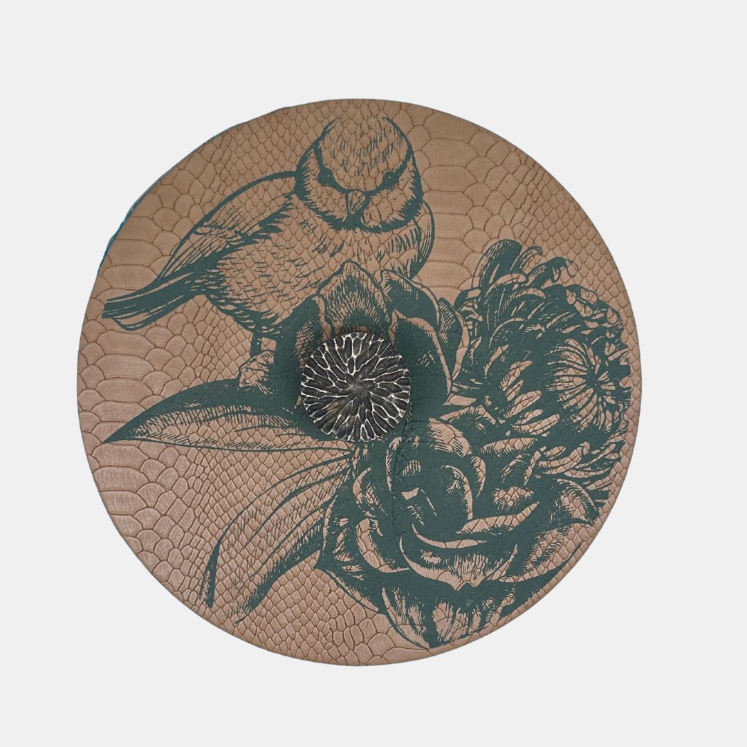 Bird and Flower (Camel Color) - Henequen Tortilla Warmer