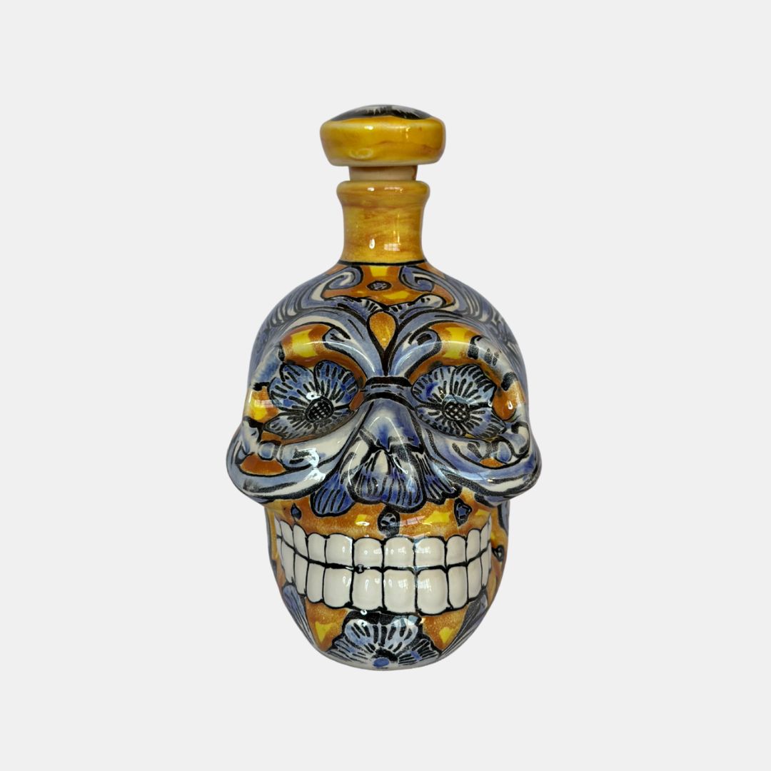 Blue - Yellow Calavera Bottle 12oz