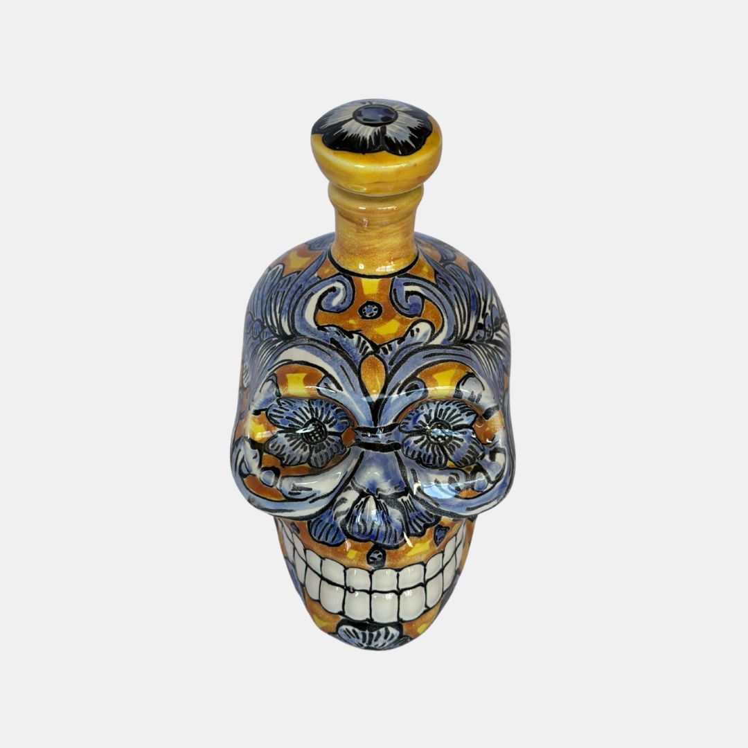 Blue - Yellow Calavera Bottle 12oz